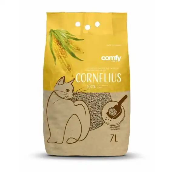 Darmowy zwrot Comfy Cornelius Natural 7 l – naturalny żwirek kukurydziany dla kota